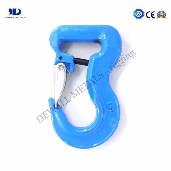 Gancio speciale per occhiello in acciaio legato forgiato G100 con spilla da balia